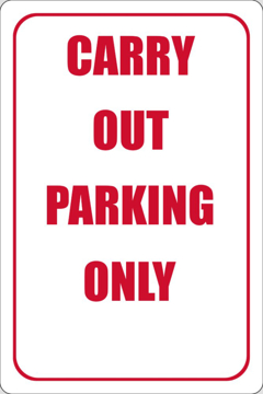 Picture of Take Out Only Parking Signs 872129098