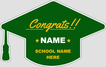 Picture of Grad Cap Green/Yellow