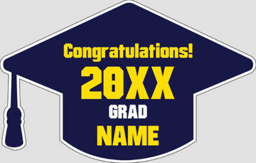 Picture of Grad Cap Blue/Yellow