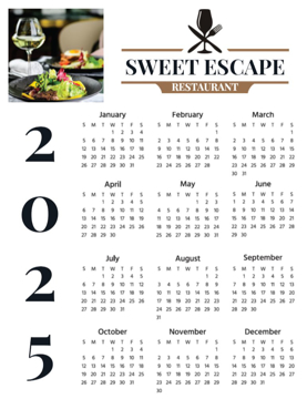 Picture of Magnetic Calendar 9 - Vertical