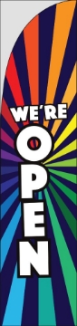 Picture of We're Open 873474674 - 15.5ft Straight Flag